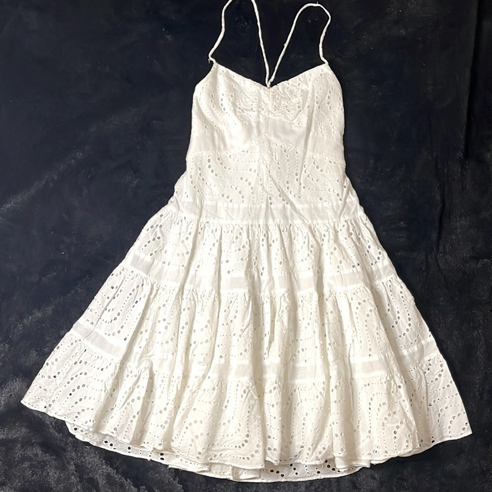 BCBGMaxAzria classic white eyelet dress